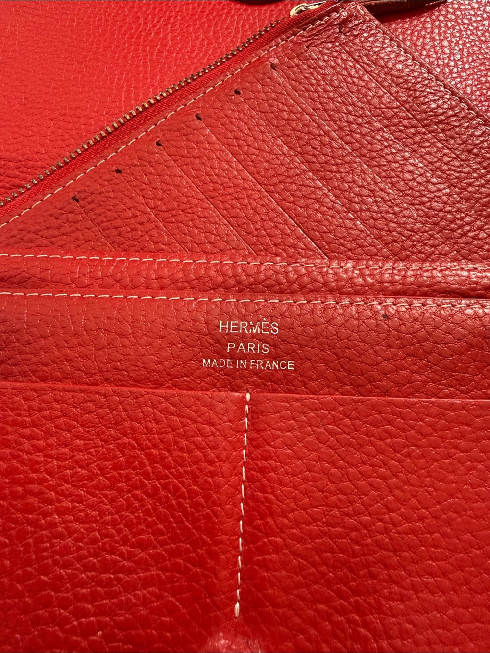 Hermes Dogon Duo Red Leather Wallet Set with Coin Pouch - Picture 7 of 8